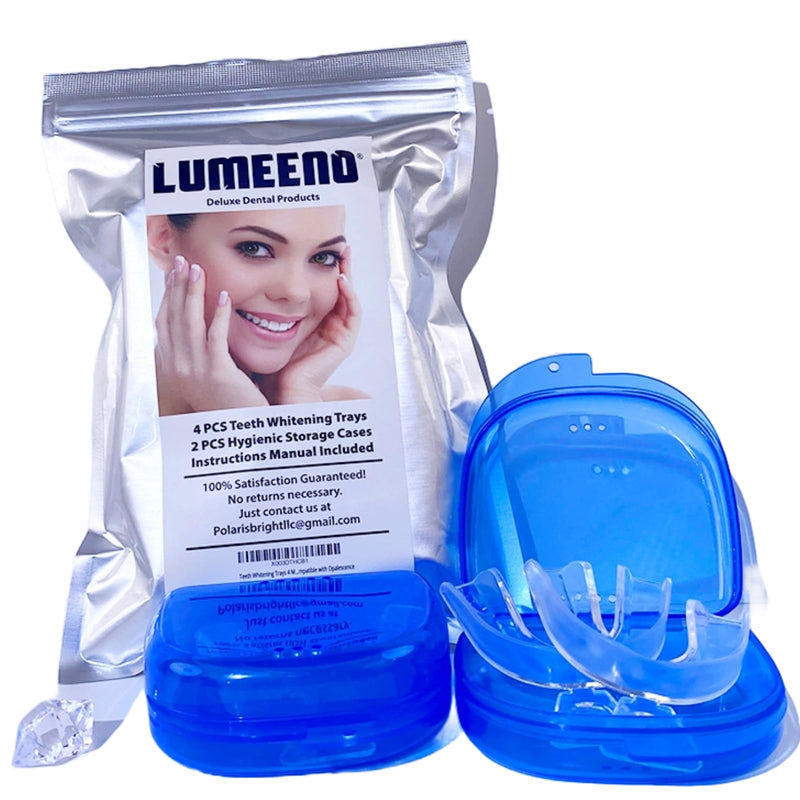 Teeth Whitening Trays 4 Pcs with 2 Travel Storage Cases BPA Free Moldable Trimmable Thin Mouth Trays Dental Tooth Whitener Bleaching Trays - BeesActive Australia