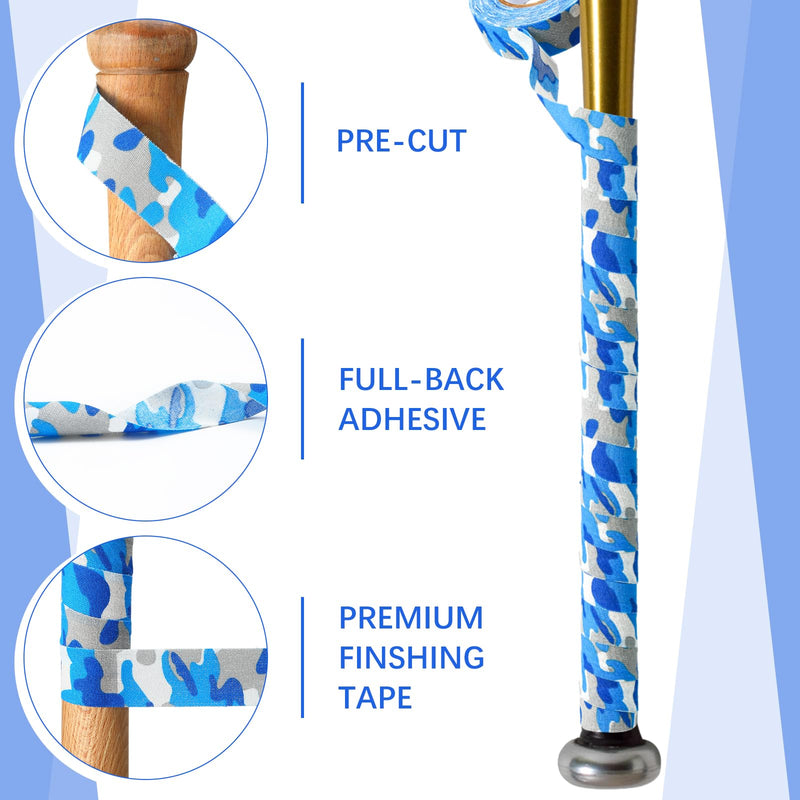 Sosation 12 Rolls Bat Grip Tape Comfortable and Soft Full Adhesive Baseball Softball Precut Batting Grip Tape Replacement for Sports 0.98 x 393.7 Inch Texture - BeesActive Australia