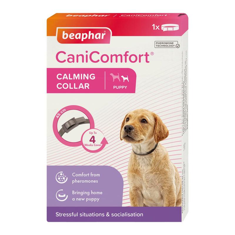 Beaphar - CaniComfort® Calming Collar For Puppies – Reduces Stress & Anxiety – Pheromone Calming for Puppies – Long-Lasting Up To 4 Weeks – Ideal for Anxious Dogs & Long-Term Stress – 1 x 45cm Collar