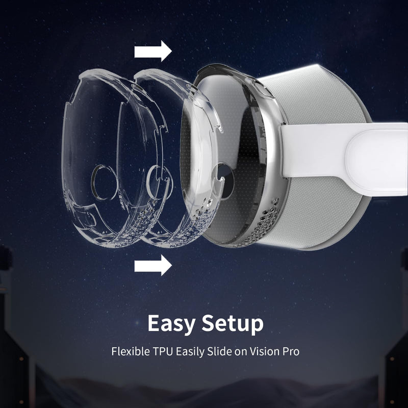 HUALIMEI Clear TPU Case Compatible with Apple Vision Pro, Scratch Resistant Transparent Soft Protective Front Shell Cover Protector for Vision Pro VR Headsets Accessories 2024 - BeesActive Australia
