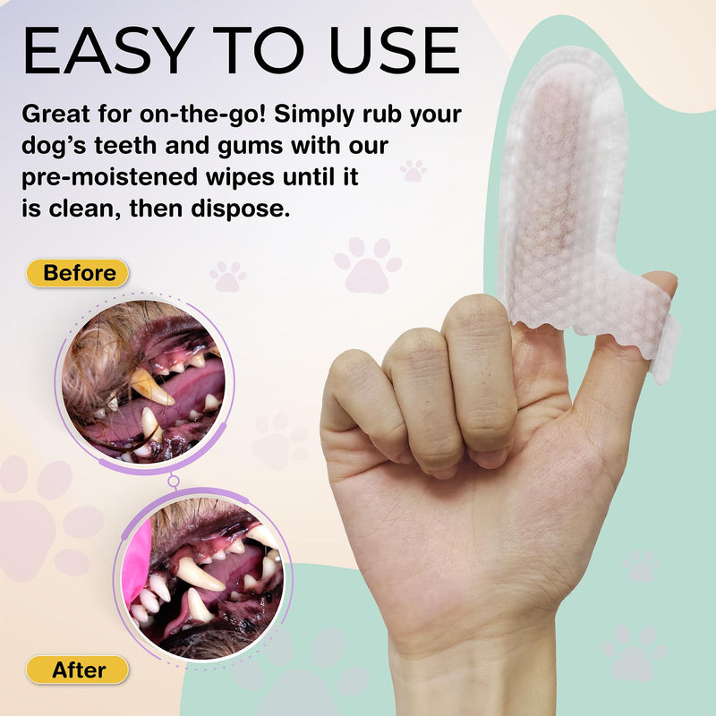40 Dog Teeth Wipes - Dog Teeth Cleaning Products - Dog Dental Wipes - Teeth Cleaner for Dogs - Dog Tooth Cleaner - Dental Care for Dogs - Dog Tooth Brushing Kit - Dog Teeth Cleaning Kit - Dog Wipes - BeesActive Australia