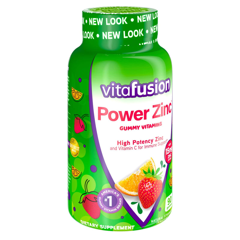 Vitafusion Power Zinc Gummy Vitamins, Strawberry Tangerine Flavored Immune Support (1), 90 Count 90 Count (Pack of 1) - BeesActive Australia