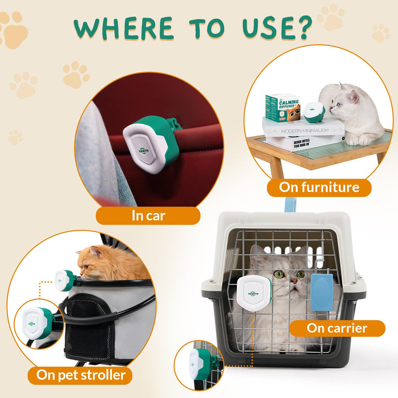 Cat Calming Gel Diffuser for Travel – Pheromone Diffuser for Cats & Kittens to Reduce Anxiety and Stress-Related Behaviors, No Electricity Needed, Long-Lasting Enhanced Calming Aid (2 Pack) 2 Pack