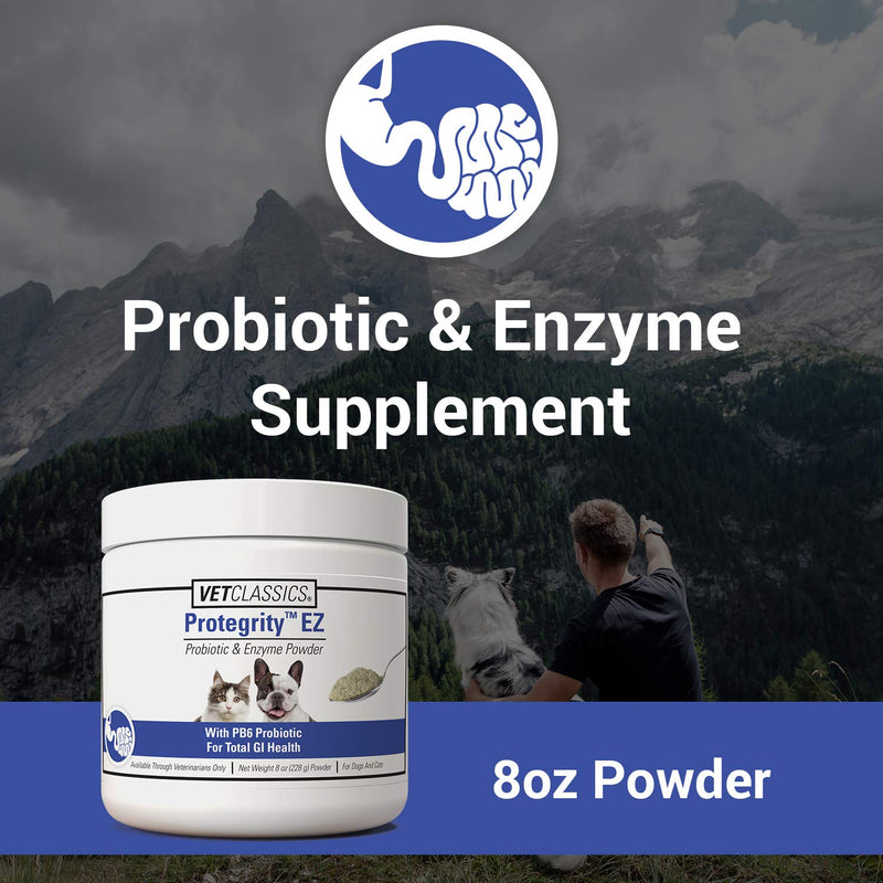 Vet Classics Protegrity EZ Probiotic Health Supplements for Dogs, Cats – Dog Digestive Support, Pet Gastrointestinal Health, Cat Stomach, Intestinal Balance – Pet Enzymes – 8 Oz. Powder 8 oz Powder