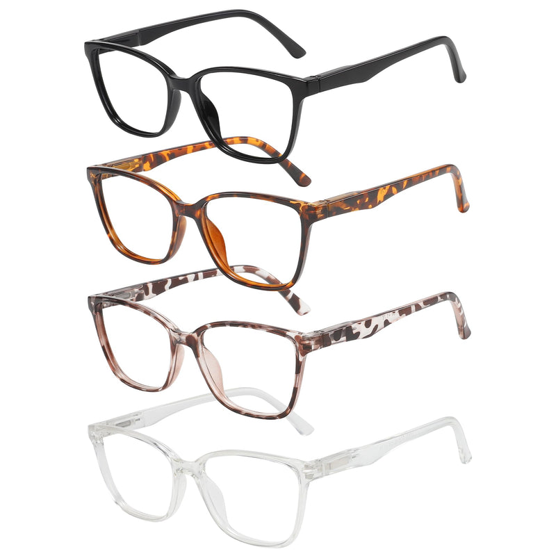 Przene 4 Pack Blue Light Blocking Reading Glasses,Readers for Women and Men with Spring Hinge Mixed Color-c7 2.0 x