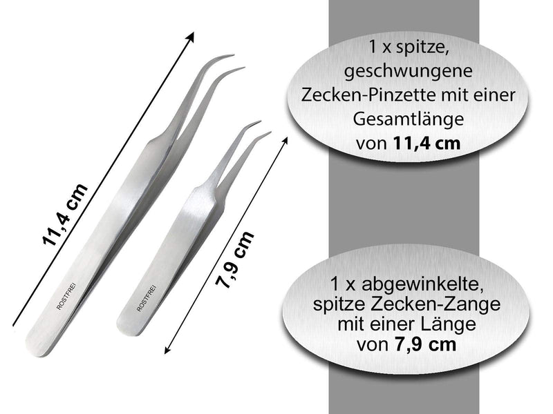 Fine tick remover set of tick tweezers for dogs and cats made of stainless steel - BeesActive Australia