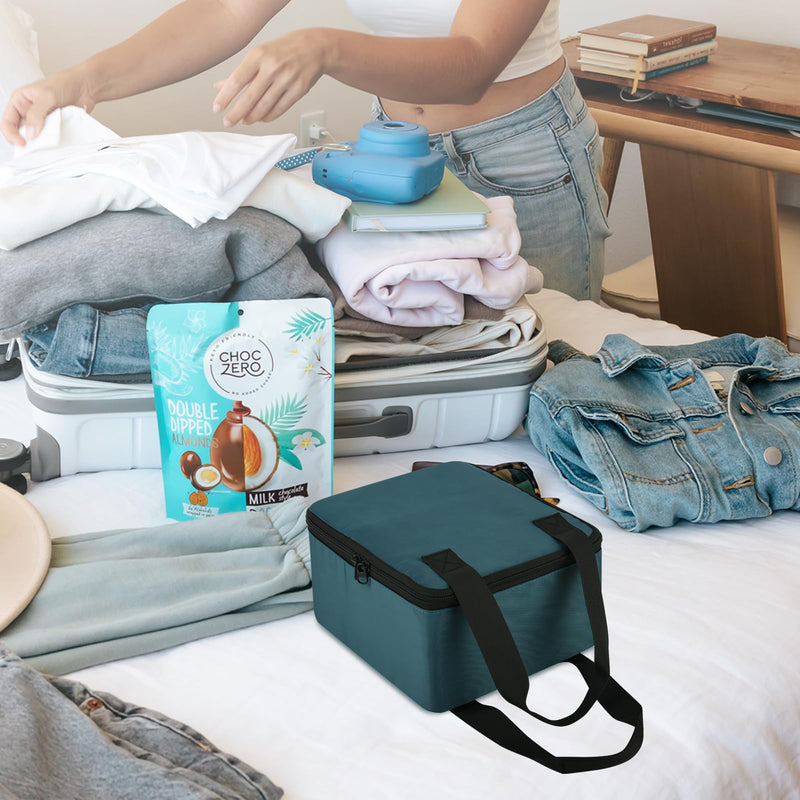 Beautyflier Travel Carrying Bag for Navage Nasal Irrigation System, Countertop Caddy Neti Pot Storage, Portable Travel Storage Organizer for Nose Cleaner with Handles (Bag Only, Dark Green) - BeesActive Australia