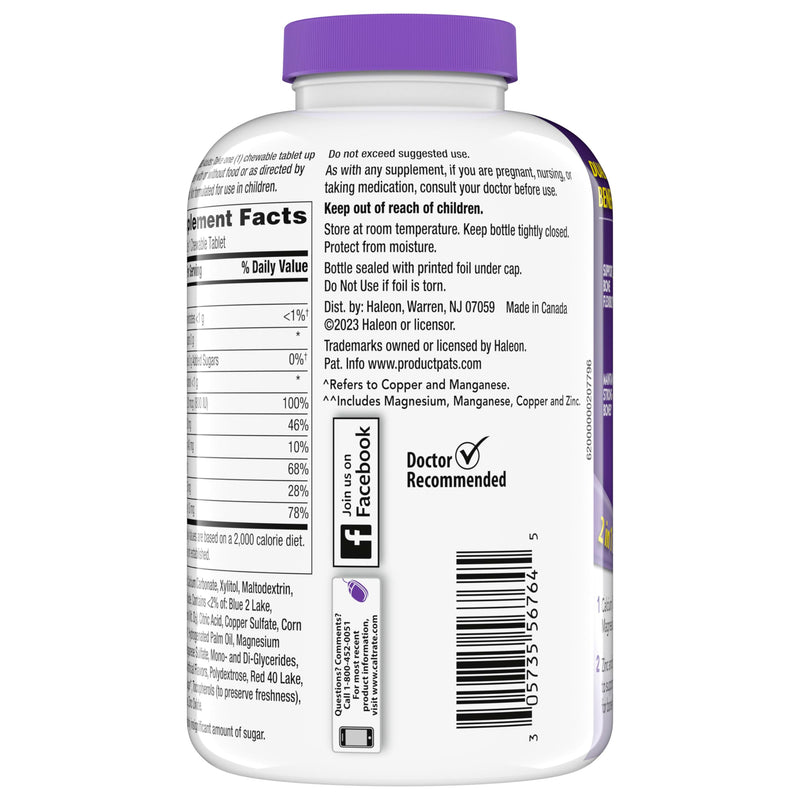Caltrate Chewables 600 Plus D3 Vitamin D and Calcium Supplement, 155 count | Sugar Free, Highest Level of Vitamin D3, Maximizes Calcium Absorption to Support Strong Bones and Daily Function 155 Count (Pack of 1)