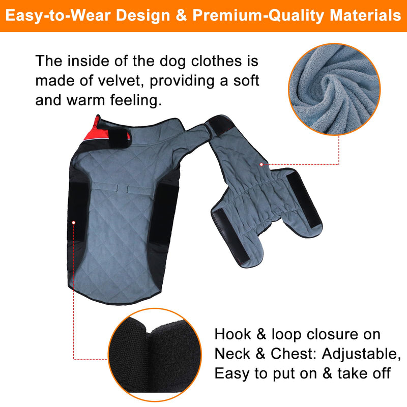 Warm Dog Winter Coat, Gimilife Dog Sweater Dog Cold Weather Coats Waterproof Dog Apparel Clothes Pet Jacket Padded Vest Outfit for Small Medium Large Dogs L ( 23-48 LB | 17.71"Neck Girth ) Red - BeesActive Australia