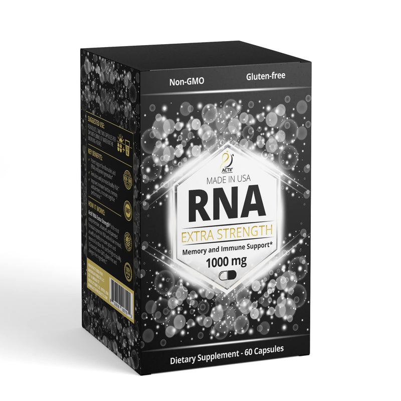 ACTIF RNA Extra Strength 1000 Mg, RNA Supplement with Memory and Immune Support, 60 Capsules