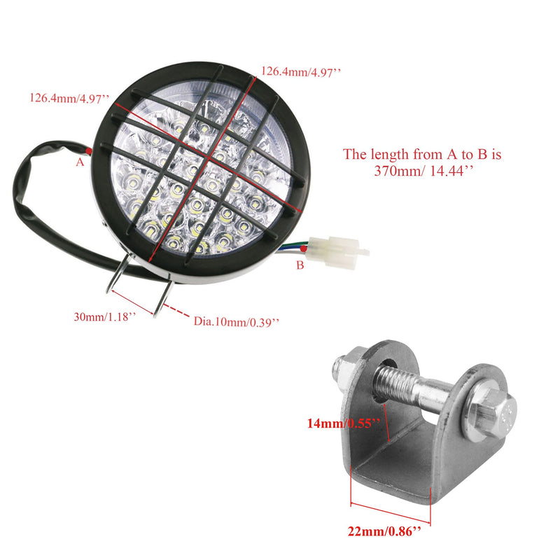 PRO BAT 12V LED Front Head Light Lamp for 110cc 125cc 150cc 200cc 250cc TaoTao Coolster Roketa Yamoto Vitacci JCL Peace Apollo Sej BULL KXD Sunl Kandi ATV Quad 4 Wheeler Go Kart