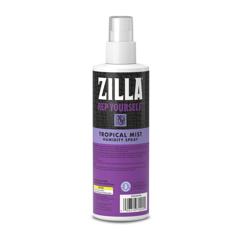 Zilla Tropical Mist Humidity Spray, Ideal for All Tropical Reptiles and Amphibians, Fortified with Aloe Vera 8 Fluid Ounces - PawsPlanet Australia