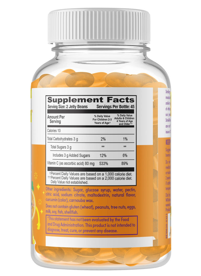 Heartland Pharma Kids Vitamin C Jelly Beans | Immune Support & Antioxidant Boost | Gluten-Free, Non-GMO, Vegan & Kosher Friendly | Orange Flavor | 90 Count 90 Count (Pack of 1) Child