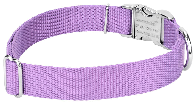 Country Brook Petz Premium Nylon Dog Collar with Metal Buckle for Small Medium Large Breeds - Vibrant 30+ Color Selection (Large, 1 Inch, Lavender) Large (Pack of 1) - BeesActive Australia