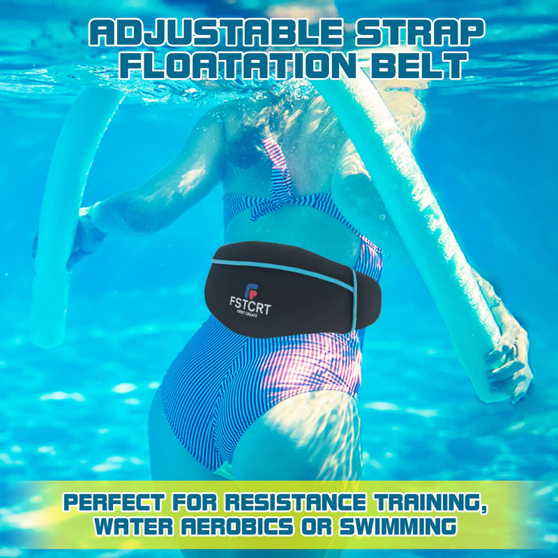 Swim Belt, Flotation Belt, Water Aerobics Belt, Swimming Belts for Adults, Pool Exercise Equipment for Adults and Children, Water Aerobic Equipment, Aqua Jogging Black Large - BeesActive Australia