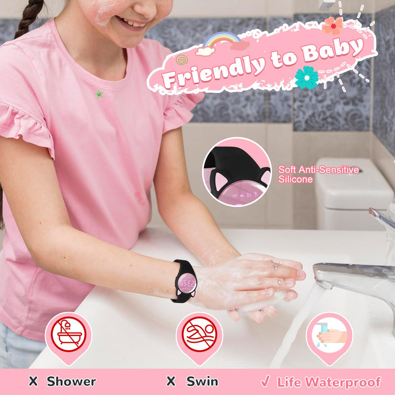 Kids Digital Watches for Girls Boys, Sports Watch with Fitness Tracker, Pedometer, Alarm Clocks, Stopwatch, No App Needed & Waterproof Kids Watch, Gift for Teens Girls Boys Ages 5-14 T6F-DJ-BlackPink-Y - BeesActive Australia