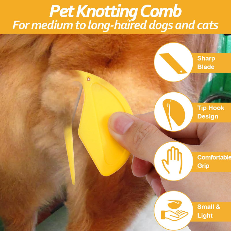 Pet Grooming Brush and Knotting Comb Tools,2024 Multifunctional Pet Shedding Comb for Removing Tangled and Loose Hair,Dematting Deshedding Undercoat Rake for Dogs/Cats Grooming Supplies,6 Pcs 6 pcs - BeesActive Australia