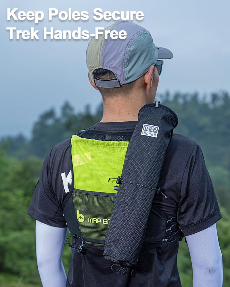 Trekking Poles Carry Bag, Waterproof & Lightweight Hiking Poles Storage Bag, Portable Storage Bag for Trekking Poles, Suitable for Running Hydration Vest & Backpacks Drawstring Style One Size