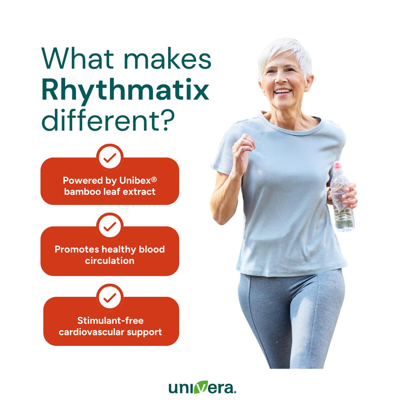 Univera Rhythmatix, Cardiovascular Health, Blood Circulation, Supports Healthy Vein Structure, Omega-3, Coenzyme Q10, Vitamin B6 & B12, 60 softgels (30-Day Supply)