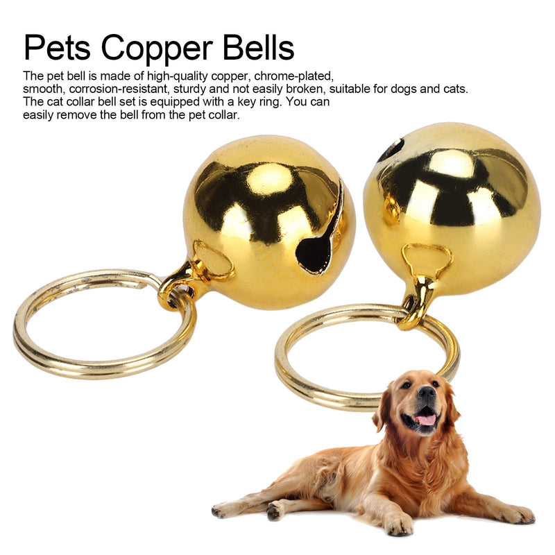 2 Pack Rustproof Copper Bells Extra Loud Cat Dog Portable Collar Bell for Birds and Wildlife Protection (Gold) - BeesActive Australia