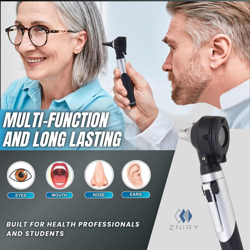 Fiber Optic Mini Otoscope - Ear Scope with Light for Infection Detection, Wax Removal, and at-Home ENT Exams (Black Color) - BeesActive Australia