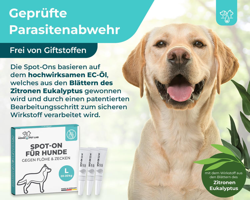 The Home Pet Lab Spot On tick and flea protection for dogs (M: 10-20 kg), effective tick protection for dogs, 3 months long-term effect against ticks M: 10-20 kg - BeesActive Australia