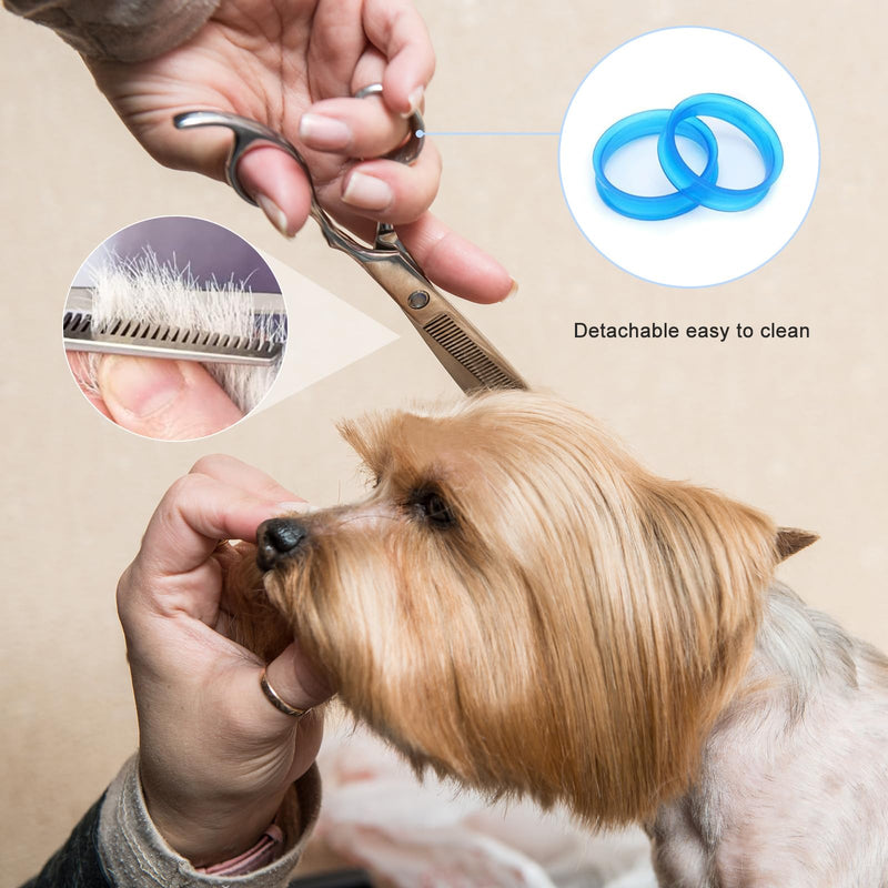 Diompirux 5-pack professional dog scissors set, including 1 thinning scissors, 2 curved scissors, 1 straight scissors, 1 grooming comb, for grooming dogs, cats, pets, for the whole body, face, nose and ears - BeesActive Australia