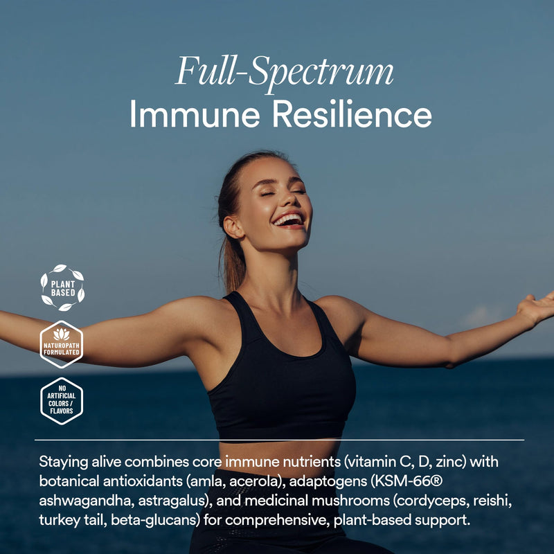 USDA Organic Immune Support Supplement – Vitamin D3, Vitamin C and Zinc – Plant-Based Immunity Support with Ashwagandha, Astragalus, Turkey Tail and Reishi Mushroom – 60 Capsules