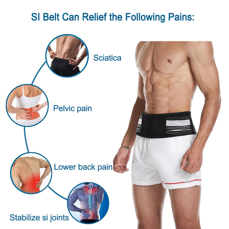 Paskyee Sciatica Belt, Sacroiliac Hip Band for Men Women - Sciatic, Lower Back, Si Joint, Pelvic pain Relief Regular Regular ( Hip Size 30"-47") - BeesActive Australia