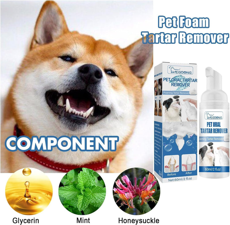 Pet Oral Tartar Remover Spray, Pets Oral Tartars Removers Foaming Tartars, Dog Teeth Cleaning Foam for Dogs & Cats, Pet Dental Foaming Care Sprays（1PC）