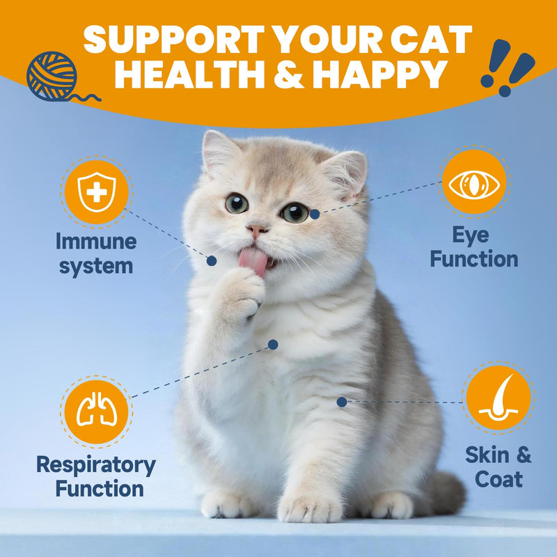 Collagen for Cats & Cat Lysine Chews- Cat Joint Supplement - Skin & Coat, Digestive & Immune Support - Support Immune Health, Normal Eye Function and Respiratory Health
