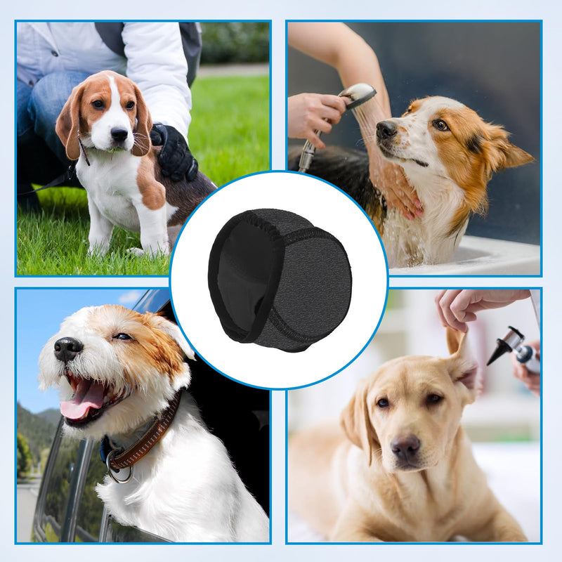 Dog Calming Ear Wrap with Noise Reduction, Anxiety-Soothing Headgear for Thunderstorms, Fireworks, Grooming, Adjustable Noise-Muffling Ear Cover for Medium Dogs and Large Puppies, Grey (S)