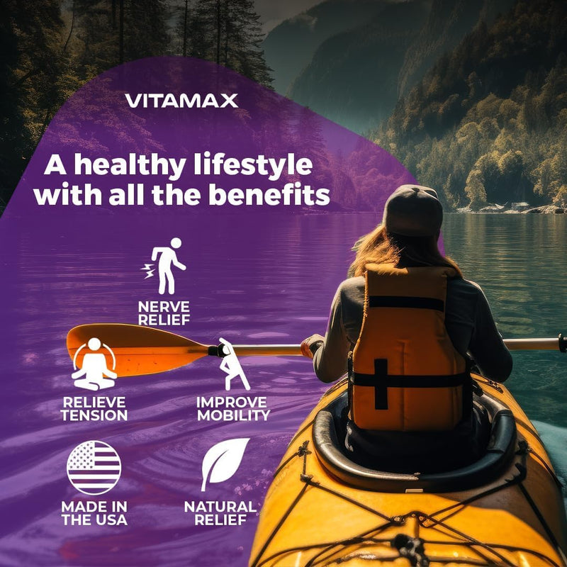 Sciatic Nerve Health Support - Sciatic Nerve Supplement Capsules with Folic Acid, Pea, Glucosamine, MSM, Vitamin B Complex, Alpha Lipoic Acid 300mg – 60ct – Made in USA 60 Count (Pack of 1)