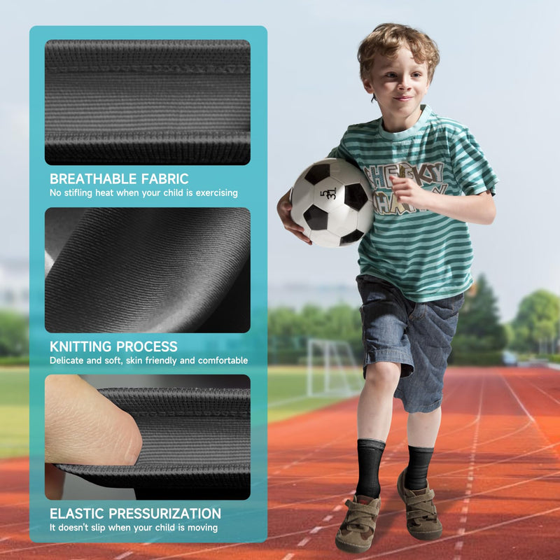 2 Pairs Kids Compression Ankle Braces, Lightweight Non Slip Support Sleeve for Boys, Girls, Dance, Pickleball(Black, M) Black/Ankle Medium - BeesActive Australia