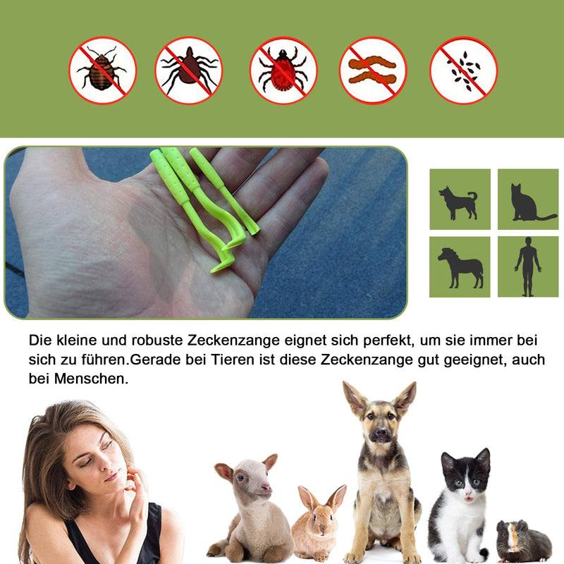 Nepfaivy Tick Tongs for Dogs, Cats, People - Set of 3 Tick Hooks and Tick Removers for Children and Pets, Simple and Safe Tick Lever for Ticks of Any Size Green - BeesActive Australia