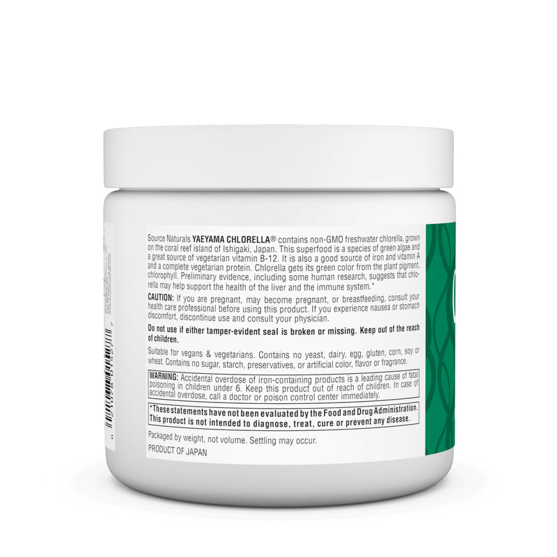 Source Naturals Yaeyama Chlorella, 4 oz Powder | Non-GMO Validated | Source of Vegetarian Vitamin B-12* 4 Ounce (Pack of 1)