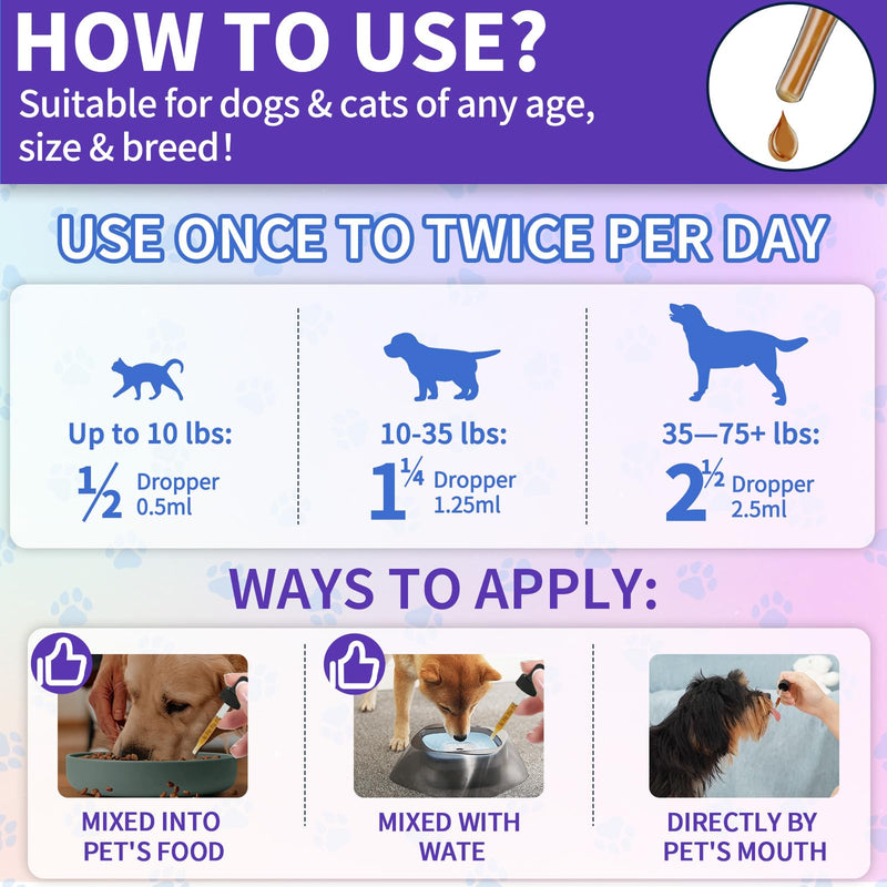 WEALLIN Flea and Tick Prevention Support Drop + Natural Urinary Tract Infection Treatment for Dogs & Cats | Pets Oral Natural Supplement Pet Care Support Drops for All Breeds and Ages