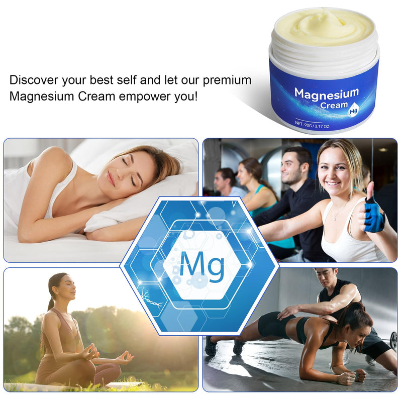ReliCo Magnesium Cream - Pure Magnesium Oil with Vitamin E, Magnesium Lotion 3.17 Fl Oz (Pack of 1) - BeesActive Australia