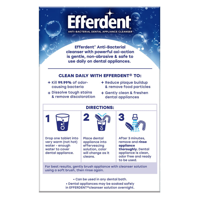 Efferdent Denture Cleaner Tablets ‚Äì Deep Clean Brightening for Dental Appliances, Aligners, Mouth Guard, and Retainer Cleaner Tablets, Complete Clean, 126 Count - BeesActive Australia