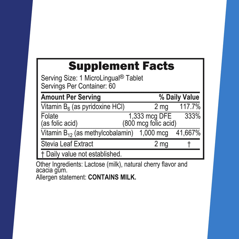 Superior Source No Shot Vitamin B-12 Methylcobalamin 1000 mcg, B-6 & Folic Acid 800 mcg - Supports Brain & Heart Health - Aids Natural Energy Levels - 60 Sublingual Dissolving Tablets Unflavored 60 Count (Pack of 1)