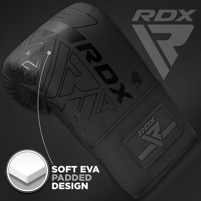 RDX Bag Gloves Boxing Punching Mitts, Maya Hide Leather, Padding, Ventilated Palm, MMA Heavy Punch Training, Muay Thai Kickboxing Focus Pads Double End Speed Ball Workout, Adult Men Women Black