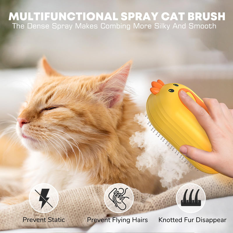 Cat brush with steam, 3-in-1 steam brush for dogs, cat steam brush with spray for long and short-haired cats and dogs, care and hair removal to remove loose fur and dirt - BeesActive Australia