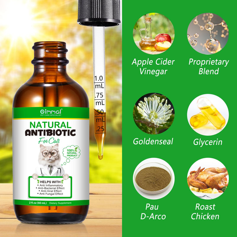Natural Antibiotics for Cats, Cat Antibiotics for Allergy & Itchy Relief, Support Pet Skin, Coat, Digestion, Natural Roasted Chicken Flavor Chicken Flavor for Cats