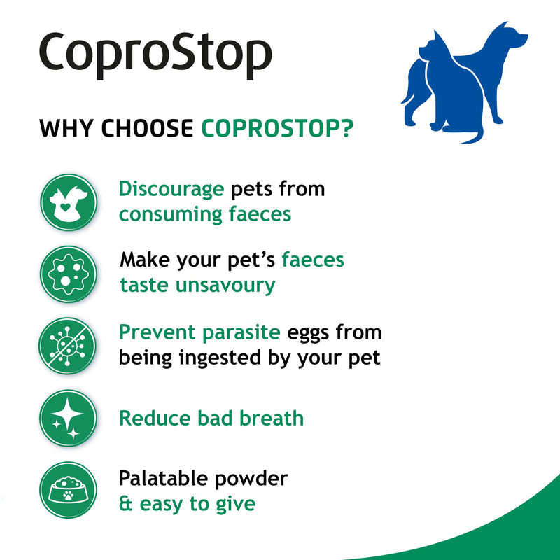 Vetark | CoproStop Stool Repellent Powder for Adult Cats & Dogs | Easy to give | Reduces bad breath | Puppies from 6 weeks of age | 50g