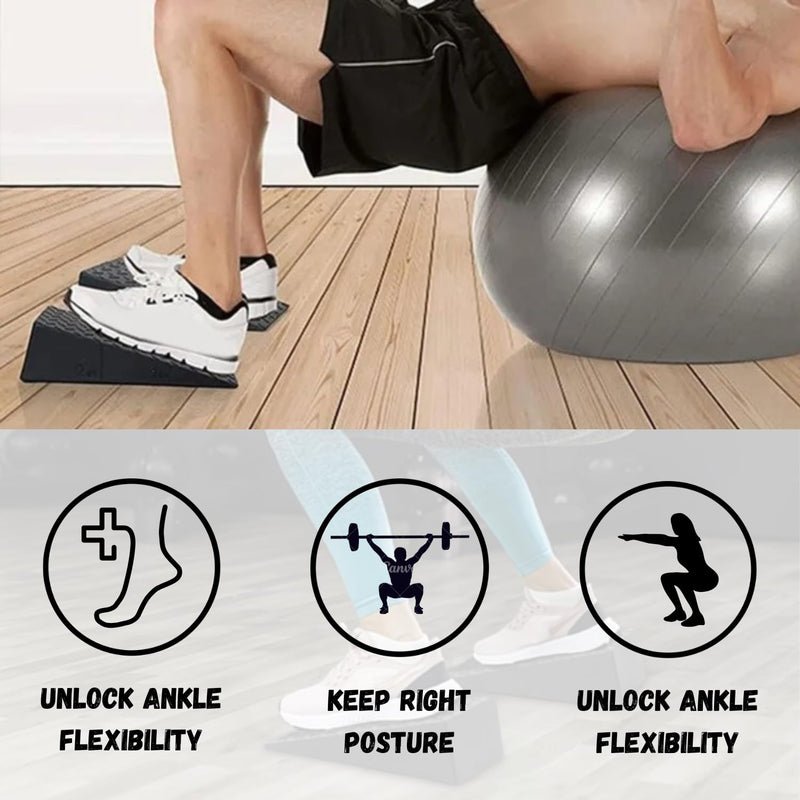 Deep Impact 2PCs Squat Wedge Block ‚Äì Adjustable Slant Board for Heel Elevated Squats, Calf Raises, Weightlifting, Deadlift Platform, Foot Exercise Ramp for Enhanced Mobility & Strength - BeesActive Australia
