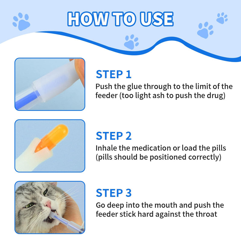 Zonoori Pack of 5 tablet dispensers for cats, cat food syringe, easy and safe administration of pet medication syringe - BeesActive Australia