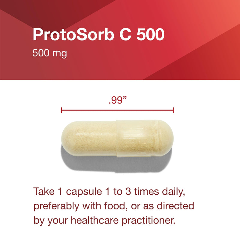 PROTOCOL FOR LIFE BALANCE Protosorb C 500, Vitamin C, 100 Veg Caps | Highly Absorbable Vitamin C Formula for Immune and Bone Health Support* with Alpha-Lipoic Acid, Buffered, and Non-Acidic