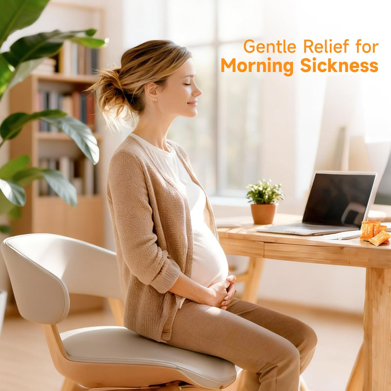 Honey-Ginger Drops for Nausea Relief, Support Upset Stomach & Motion Sickness Relief, Added Ginger & Vitamin B6 for Pregnant Women Morning Sickness, 60 Individually Lozenges Honey-Ginger 60 Count