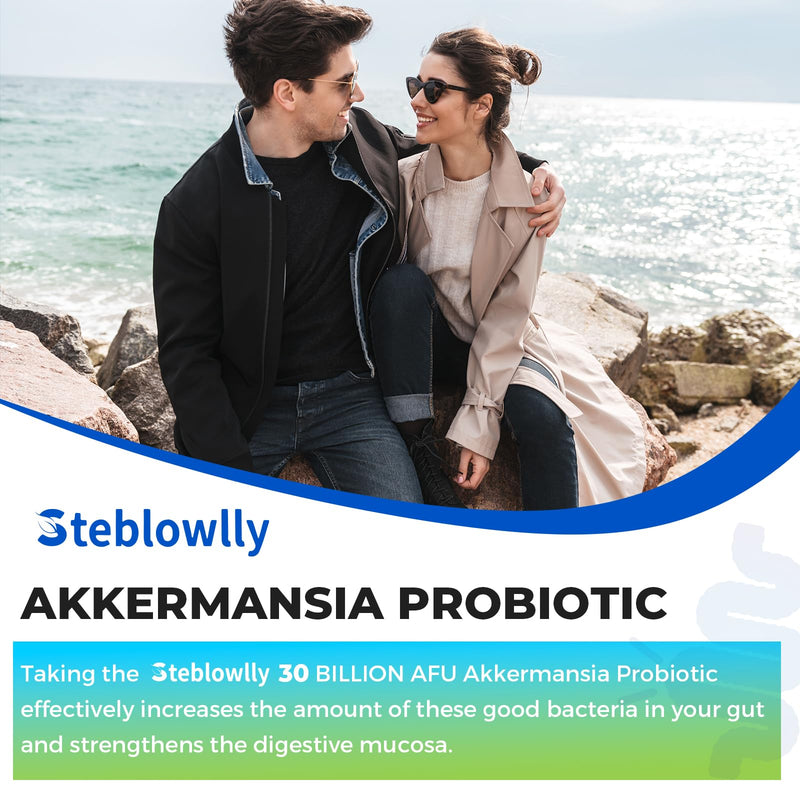Akkermansia, Akkermansia Muciniphila for Gut Health, Metabolic*, 60 Caps | Akkermansia Probiotics for Women & Men, with Chromium, Green Tea Leaf, B2 - for Digestive Health & Immune