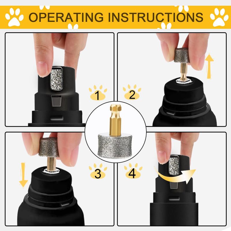 LUTER 4pcs Claw Grinder for Dogs, Professional Claw Grinder Wheel for Dogs Claw Grinder for Dogs Replacement Wheels for Large Medium and Small Dogs Compatible with Casfuy - BeesActive Australia